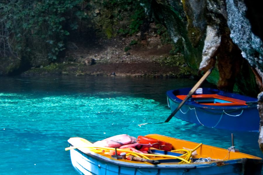 Enjoy a boat ride in Melissani Cave on Kefalonia